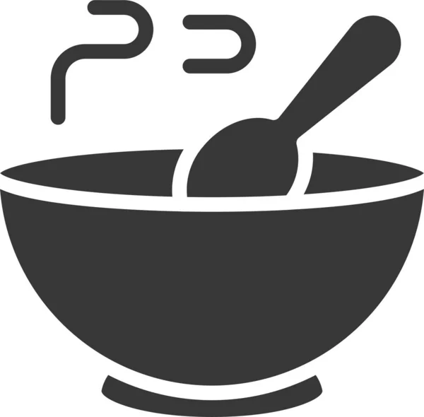 Bowl Icono Comida Navideña Estilo Sólido — Vector de stock