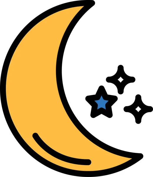 Astronomie Mond Nacht Ikone Umrissstil — Stockvektor