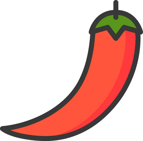 Chili Pepper Food Healthy Icon Filledoutline Style — Stock Vector