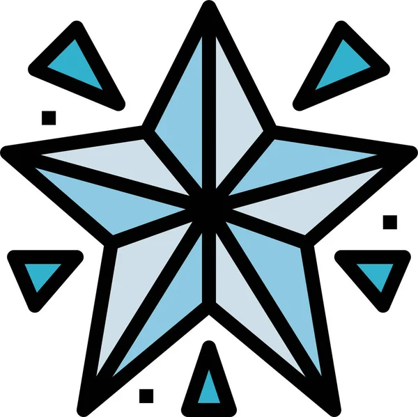 最喜欢的形状明星图标在文件轮廓的风格 — 图库矢量图片