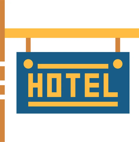 Hostel Hotel Rust Pictogram Platte Stijl — Stockvector