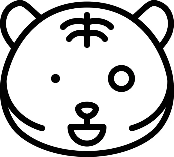 Animal Avatar Emoji Symbol Umriss Stil — Stockvektor