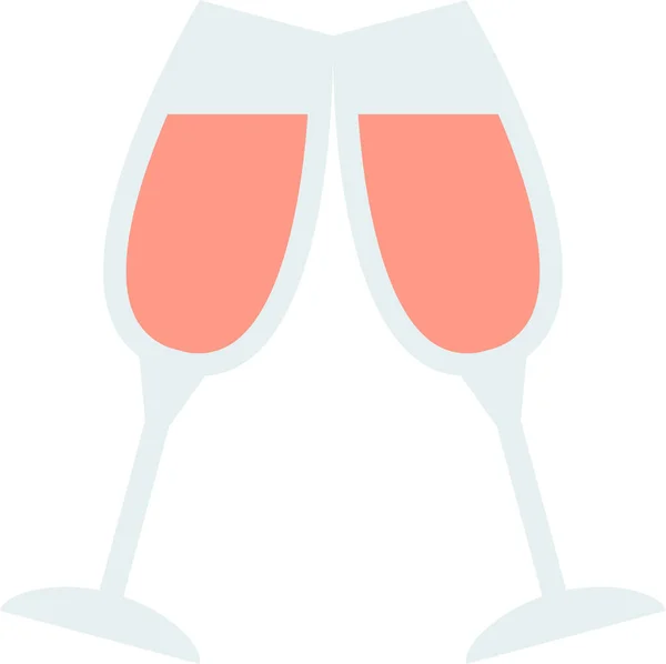 Alkohol Šampaňské Jásot Ikona Plochém Stylu — Stockový vektor
