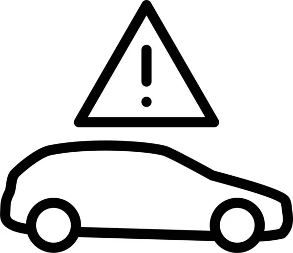 Attention Car Failure Icon Outline Style — Stock Vector