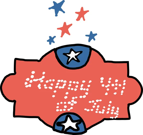 America American Greetings Icon Handdrawn Style — Stock Vector