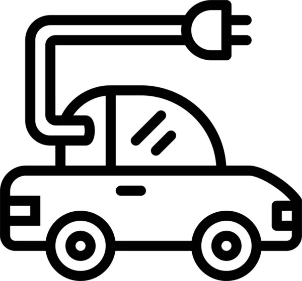 Иконка Электрического Разъема Автомобиля Стиле Абрис — стоковый вектор