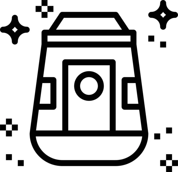 Cápsula Galaxia Cohete Icono Estilo Contorno — Vector de stock