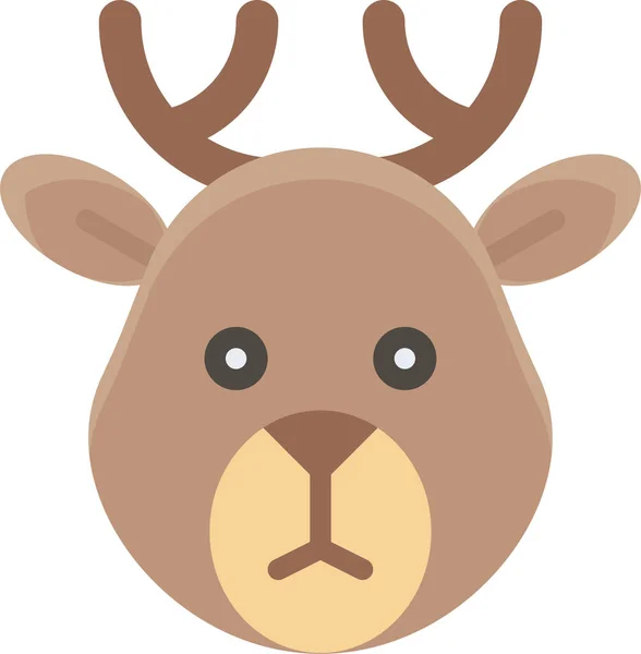 Animal Caribú Icono Navidad — Vector de stock