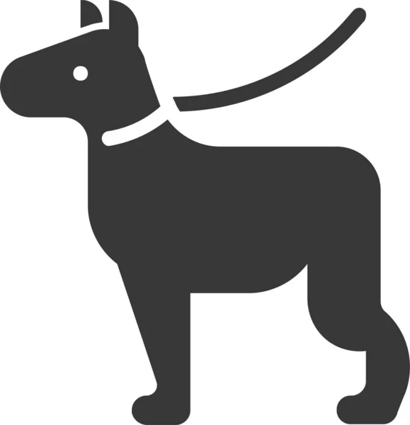 Dog Dog Leash Leash Icon Solid Style — Stock Vector