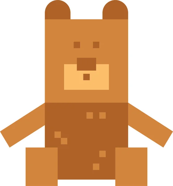 Zvířecí Medvěd Nadýchaná Ikona Plochém Stylu — Stockový vektor