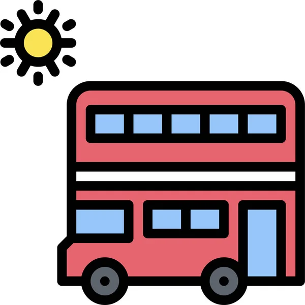 Bus Double Decker Summer Icon Summer Category — Stock Vector