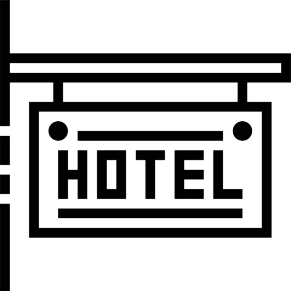 Icono Descanso Hotel Albergue Estilo Esquema — Archivo Imágenes Vectoriales