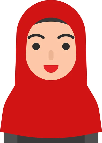 Avatar Hijab Islam Icône Dans Style Plat — Image vectorielle