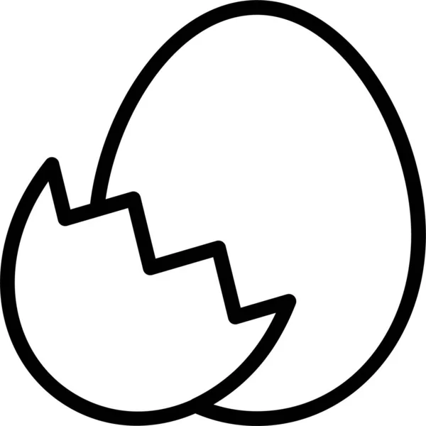 Huevo Pascua Icono Cáscara Huevo Estilo Esquema — Archivo Imágenes Vectoriales