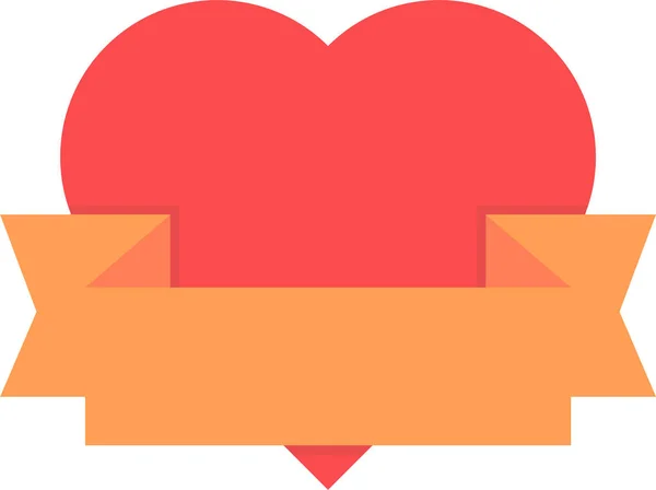 Regalo Corazón Amor Icono Estilo Plano — Archivo Imágenes Vectoriales