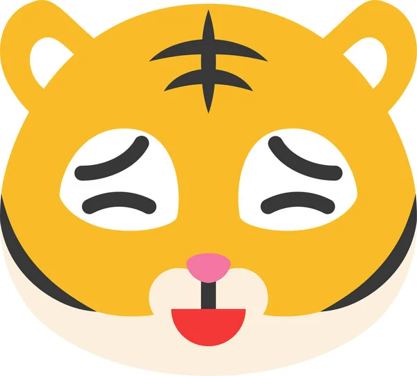 Gequälte Tier Emoji Ikone Flachen Stil — Stockvektor
