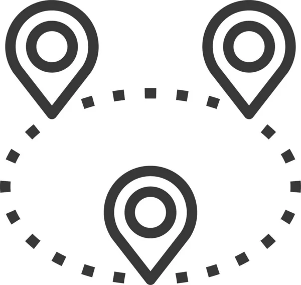 Ikona Mapy Umístění Směru Stylu Osnovy — Stockový vektor