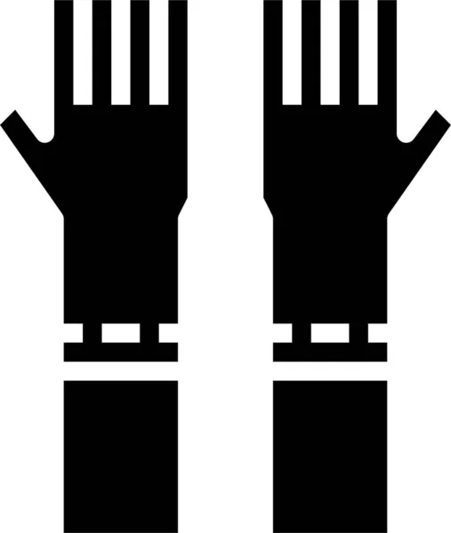 Перчатки Латексная Защита Значок Твердом Стиле — стоковый вектор