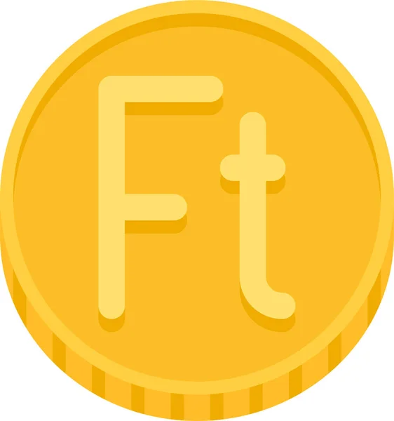 Moneda Dinero Forint Icono — Vector de stock