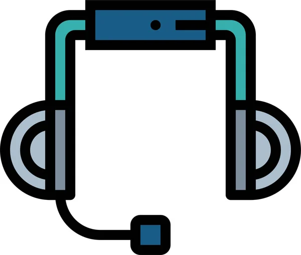 Auriculares Icono Micrófono Estilo Filledoutline — Vector de stock