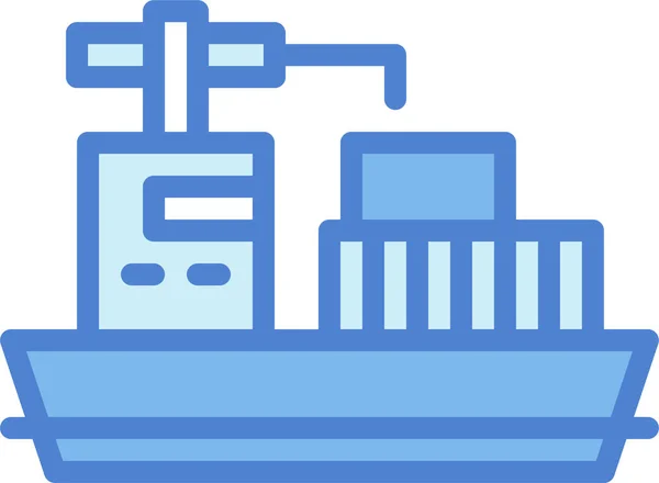 Boat Containers Logistics Icon — Stock Vector