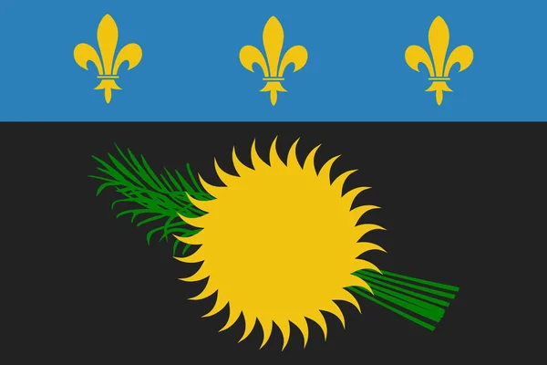 País Bandera Guadeloupe Icono Estilo Plano — Vector de stock