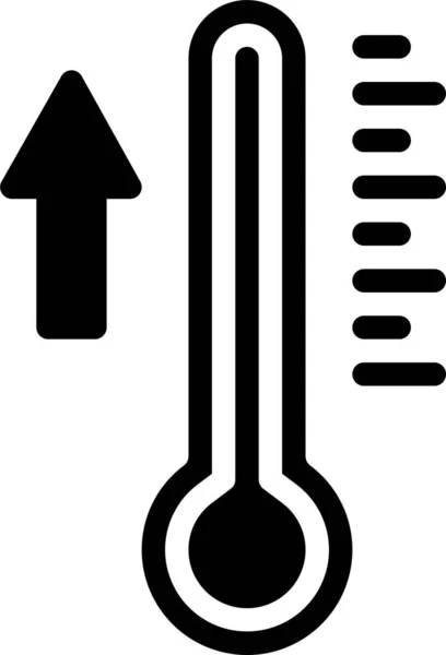 Icono Temperatura Mercurio Celsius Estilo Sólido — Vector de stock