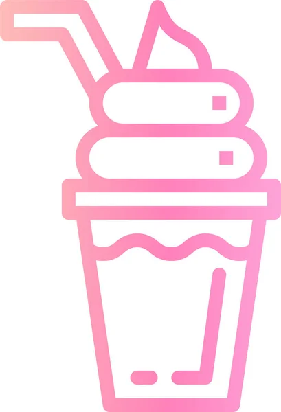 Postre Bebida Frappe Icono Estilo Suave — Vector de stock