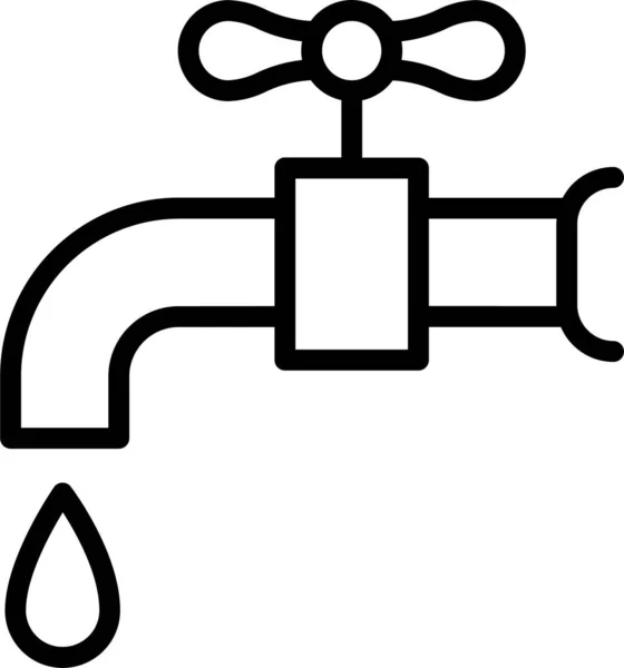 在轮廓样式中删除水龙头按钮图标 — 图库矢量图片