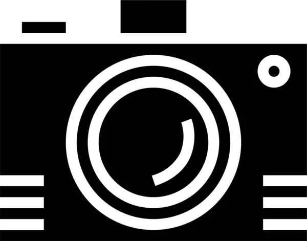 Camera Digital Photo Icon Solid Style — Stock Vector