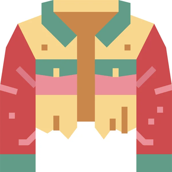 フラットスタイルの服のファッションジャケットアイコン — ストックベクタ