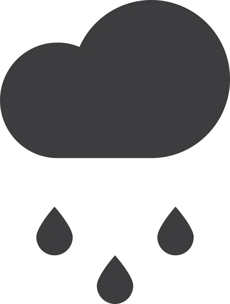 Wolkennieselregen Prognostiziert Ikone Solidem Stil — Stockvektor