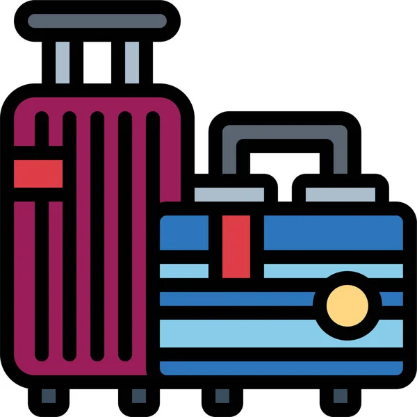 Baggage Luggage Suitcase Icon Filledoutline Style — Stock Vector