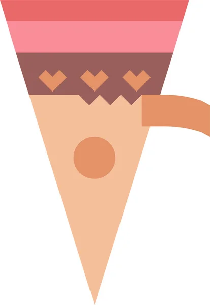 Cone Dessort Ice Cream Icon Flat Style — Stock Vector