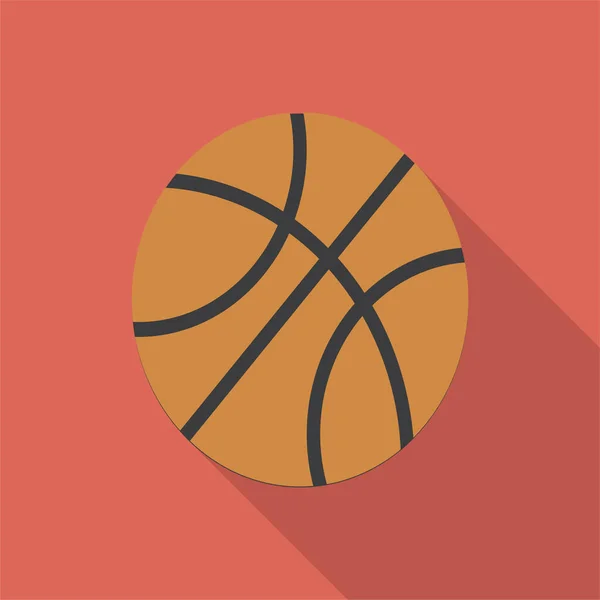 Jeu Basket Ball Icône Nba Dans Style Longshadow — Image vectorielle