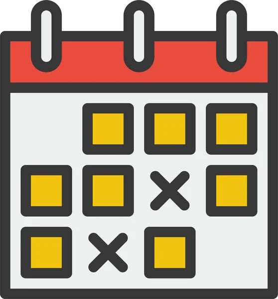 Ikon Tanggal Kalender Pertemuan Dalam Gaya Filledoutline - Stok Vektor