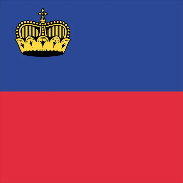 Country Flag Liechtenstein Icoon Vlakke Stijl — Stockvector