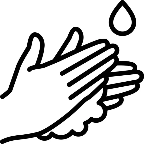 Καθαρά Χέρια Εικονίδιο Σαπούνι Στυλ Περίγραμμα — Διανυσματικό Αρχείο