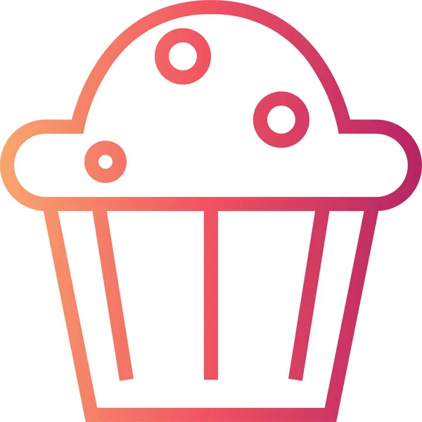 Bakery Cake Cup Icon Outline Style — Stock Vector