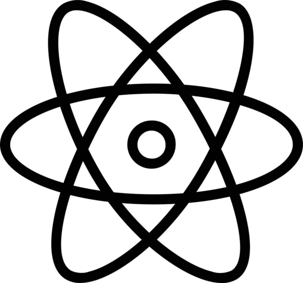 Atome Électron Nucléaire Icône Dans Style Contour — Image vectorielle