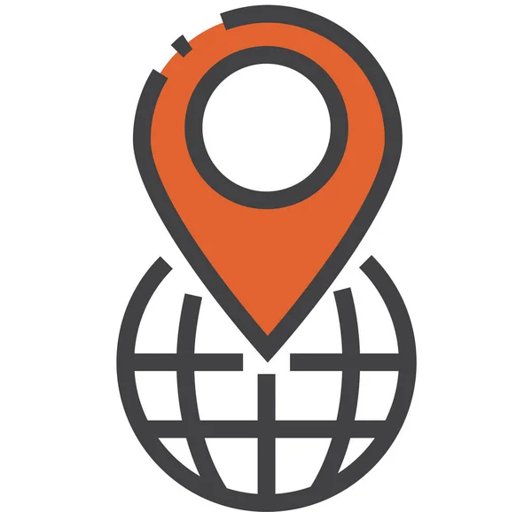 Ícone Gps Direção Localização Estilo Filledoutline —  Vetores de Stock