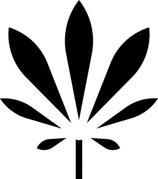 Botanical Cannabis Leaf Icon — Stock Vector