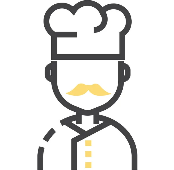 Chef Cocina Icono Gastronomía Filledoutline Estilo — Vector de stock