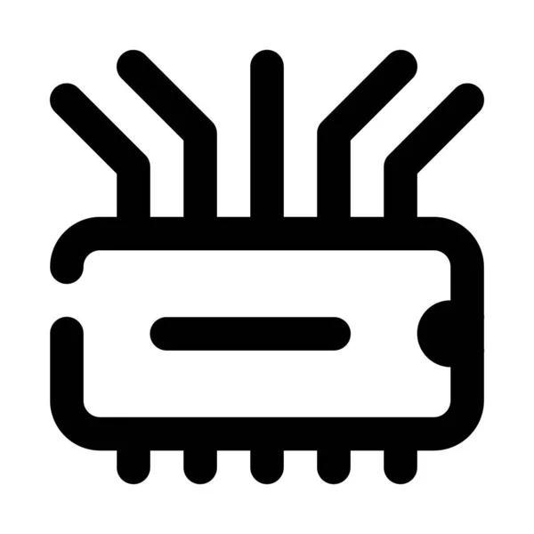 Circuito Icono Integrado Estilo Contorno — Archivo Imágenes Vectoriales