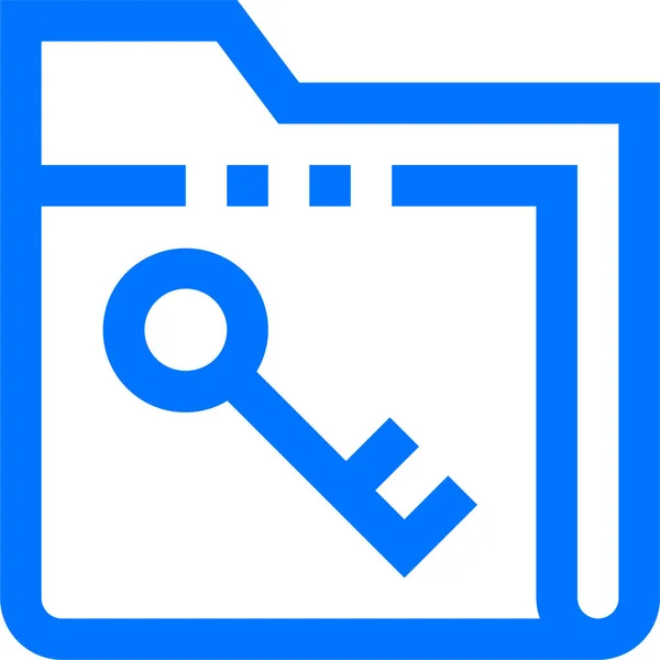 Documentos Icono Clave Carpeta Estilo Esquema — Vector de stock