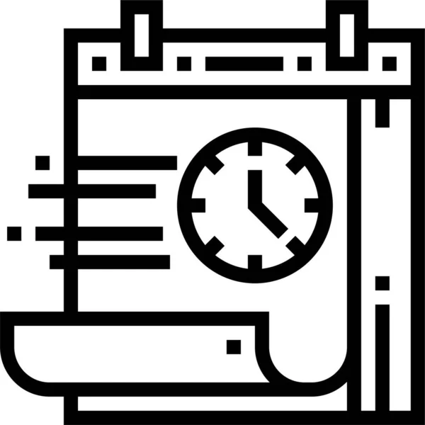 Kalenderdatum Deadline Symbol Umrissstil — Stockvektor