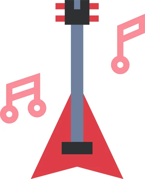 Ikona Muzyki Basowej Płaskim Stylu — Wektor stockowy