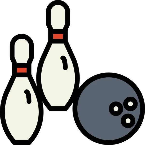 Bowling Sport Filledoutline Symbol Filledoutline Stil — Stockvektor