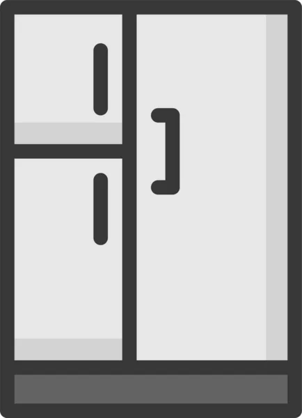 Küchengeschirr Kühlschrank Symbol Filedoutline Stil — Stockvektor