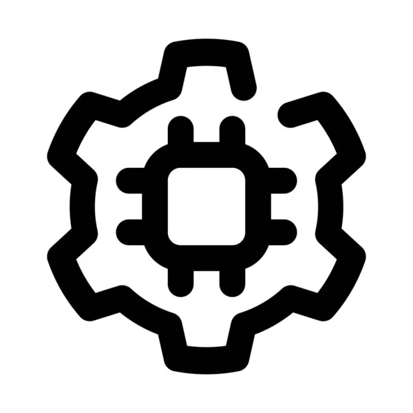 Module Program Robotic Icon Outline Style — Stok Vektör